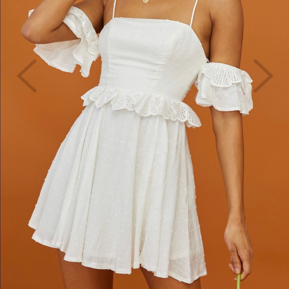 **SOLD** Tie strap lace trim dress